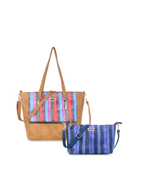 

WOMEN MARKS Brown & Pink Striped Shoulder Bag