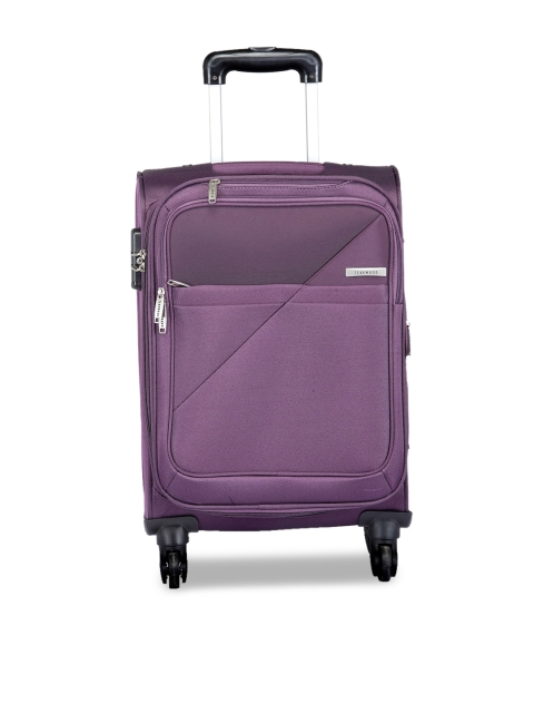 

Teakwood Leathers Purple Solid Soft-Sided Large Trolley Suitcase