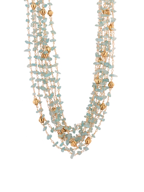 

Shoshaa Gold-Toned & Sea Green Brass Gold-Plated Handcrafted Necklace