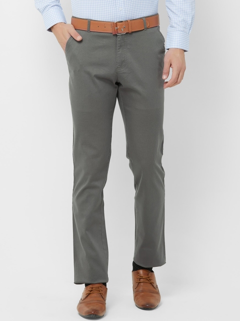 

Solemio Men Grey Slim Fit Solid Formal Trousers