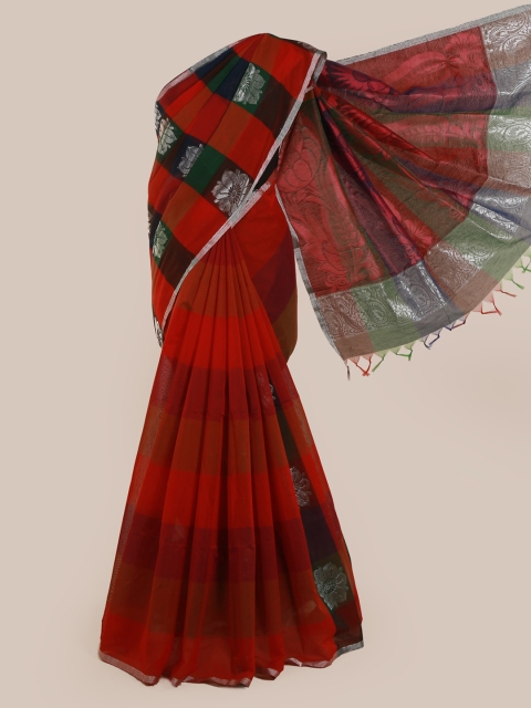Pothys Red Woven Design Silk Cotton Saree