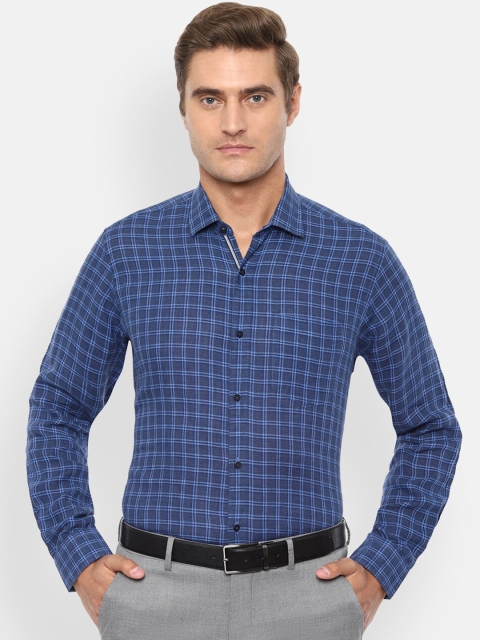 

Van Heusen Men Blue Regular Fit Checked Formal Shirt
