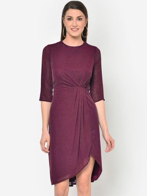

Martini Women Purple Solid Sheath Dress