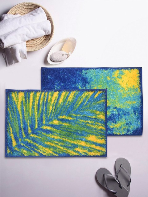 

BIANCA Soft-Cotton Bath Mat With Rubber Back -2pc Small (super dry), Blue