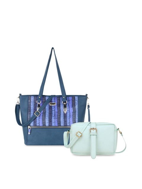 

WOMEN MARKS Blue Textured Shoulder & Sling Bag