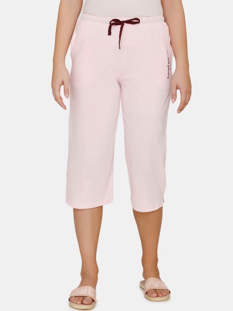 

Zivame Women Pink Solid Regular Fit Capris
