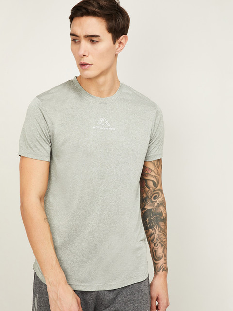

Kappa Men Grey Solid Round Neck T-shirt