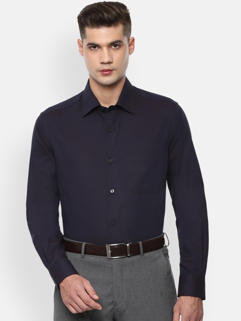

Louis Philippe Men Navy Blue Regular Fit Printed Formal Shirt