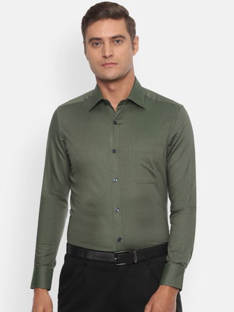 

Louis Philippe Men Olive Green Regular Fit Solid Cotton Formal Shirt