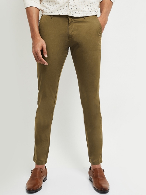 

max Men Khaki Skinny Fit Solid Chinos