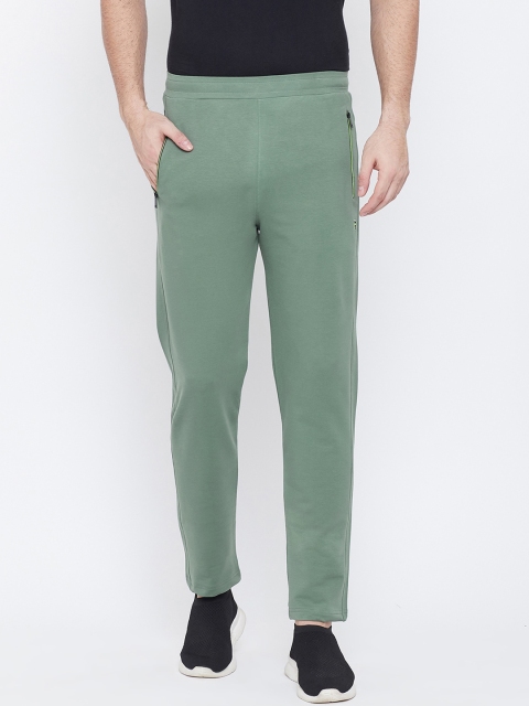 Okane Men Green Solid Track Pants