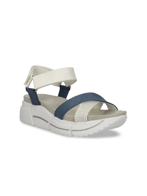 

Bugatti Women Navy Blue & Grey Colourblocked Flatforms