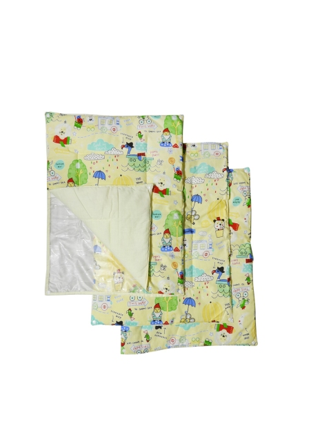 

PINKBUNNY Kids Set Of 4 Yellow & Green Printed Mats
