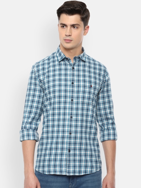 Louis Philippe Sport Men White Checked Casual Shirt