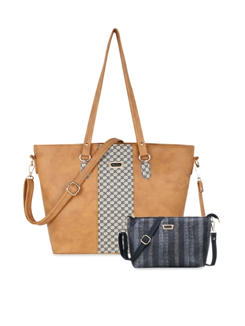 

WOMEN MARKS Beige Colourblocked Shoulder Bag
