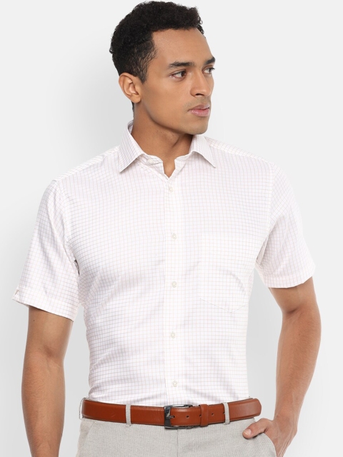 

Van Heusen Men White Regular Fit Checked Casual Shirt