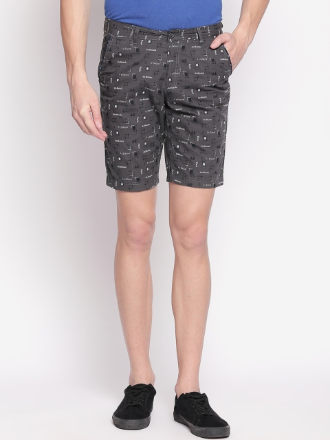 

FiTZ Men Charcoal Printed Regular Fit Regular Shorts