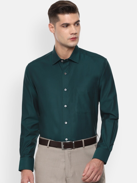 

Luxure by Louis Philippe Men Green Regular Fit Solid Cotton Casual Shirt