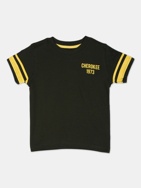 

Cherokee Boys Green Solid Round Neck T-shirt