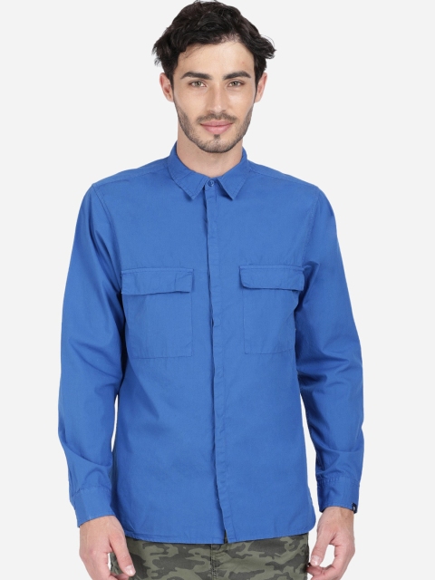 

Breakbounce Men Blue Regular Fit Solid Casual Shirt