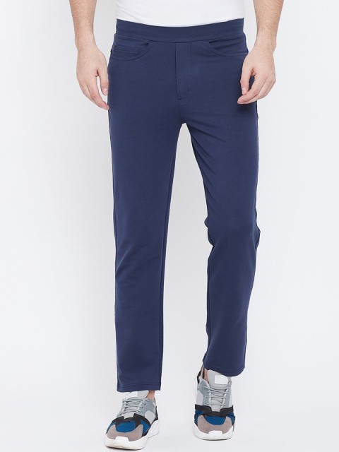 

Okane Men Blue Solid Track Pants