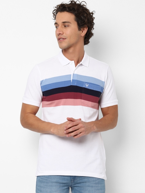 

Allen Solly Men White Striped Polo Collar T-shirt