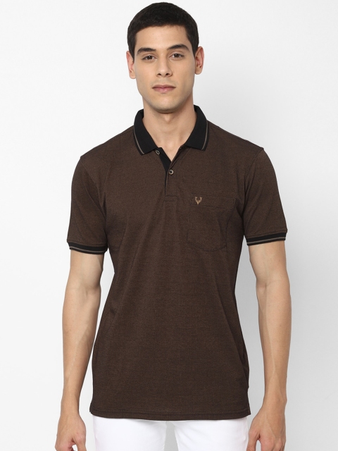 

Allen Solly Men Brown Solid Polo Collar Pure Cotton T-shirt