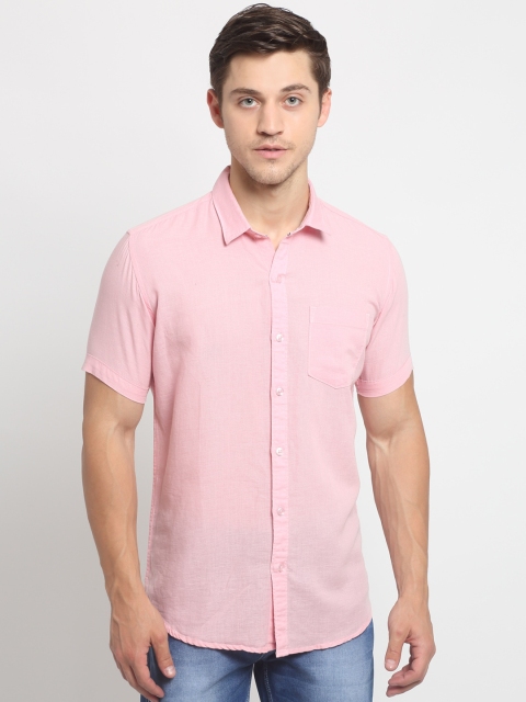 

Global Republic Men Pink Regular Fit Solid Casual Shirt