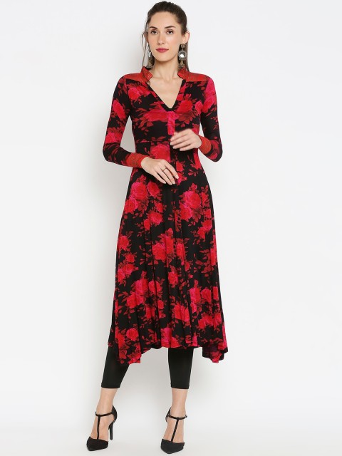 

Ira Soleil Women Pink Floral Printed Kurta