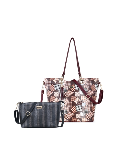 

WOMEN MARKS Combo of 2 Handbags, Maroon