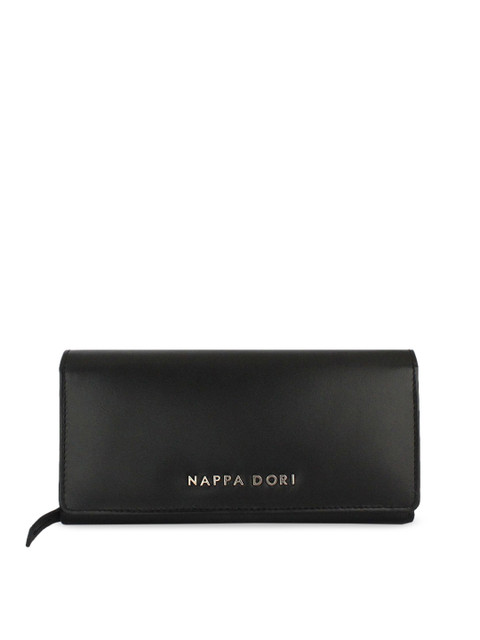 

NAPPADORI April Wallet Black Leather with Two Folds for Women