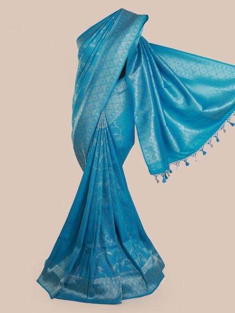 Pothys Blue Pure Silk Woven Design Banarasi Saree