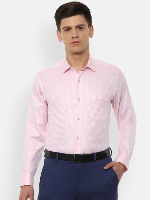 

Louis Philippe Gods & Kings Men Pink Slim Fit Self Design Cotton Formal Shirt