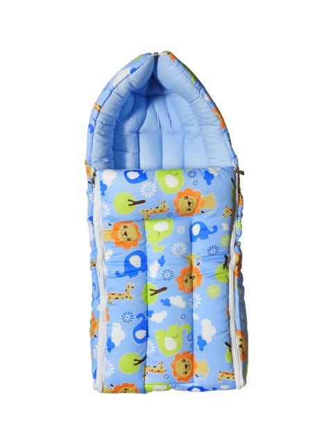 

PINKBUNNY Infant Kids Blue & Yellow Printed Sleeping Bed