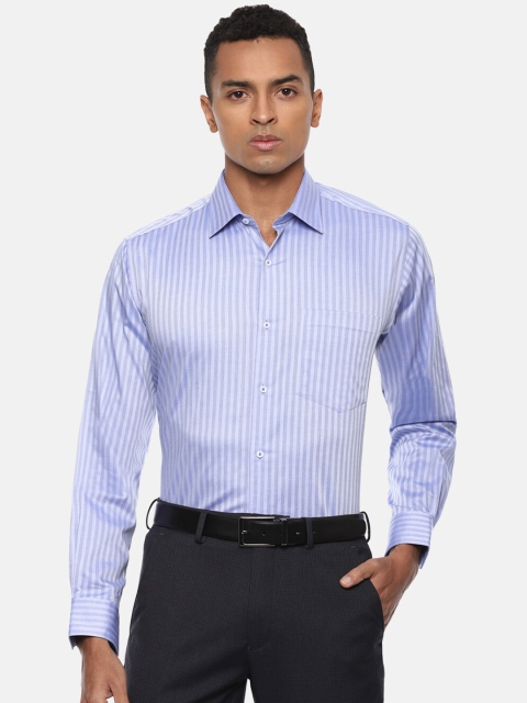 

Van Heusen Men Blue & Off-White Regular Fit Striped Formal Shirt