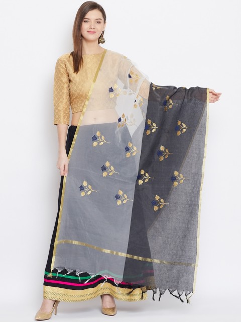 

Clora Creation White Embroidered Dupatta