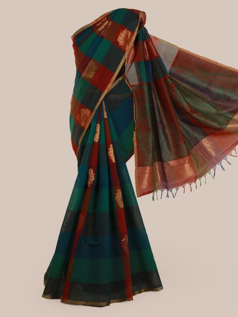 

Pothys Multicoloured Striped Silk Cotton Saree, Multi