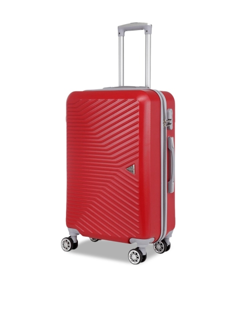 

Teakwood Leathers Red Textured Hard-Sided Cabin Trolley Suitcase