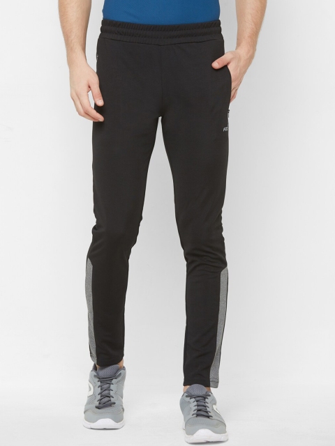 

FiTZ Men Black & Grey Colourblocked Slim-Fit Track Pants