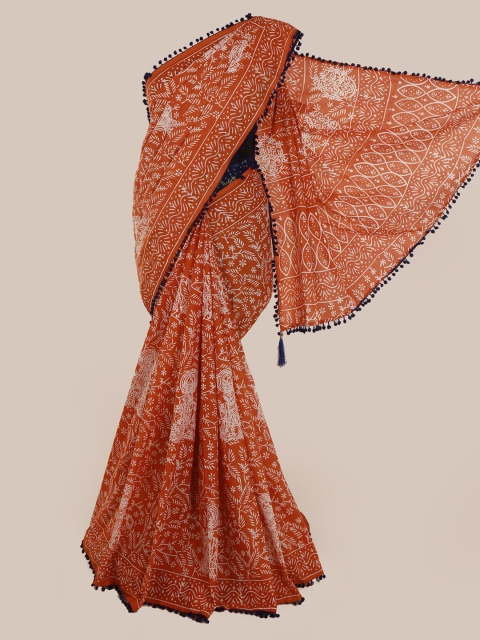 

Pothys Orange Printed Pure Cotton Saree