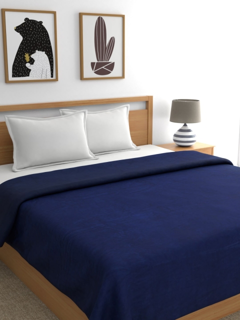 

Raymond Home Blue Solid AC Room 270 GSM Double Bed Blanket