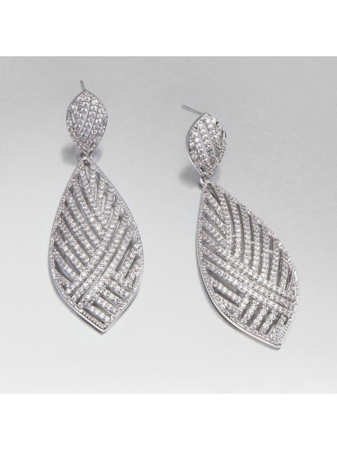 

shaze Silver-Toned Contemporary Drop Earrings
