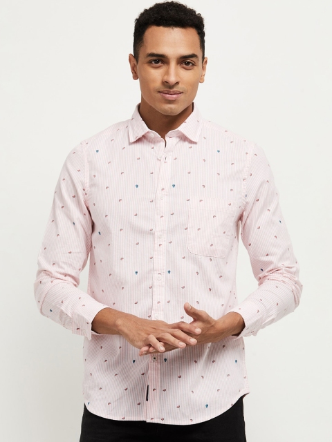

max Men Pink Regular Fit Printed Casual Shirt