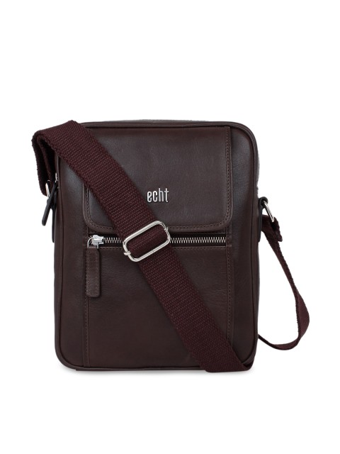 

echt Men Brown Solid Messenger Bag
