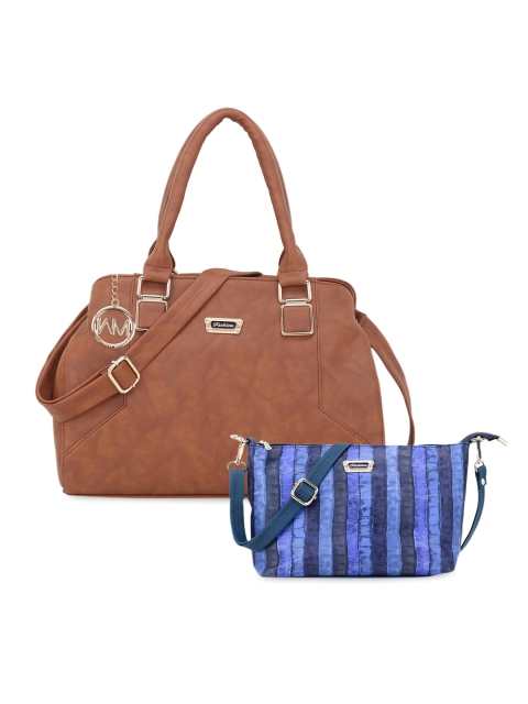 

WOMEN MARKS Tan Brown Solid Handheld Bag with Sling Bag