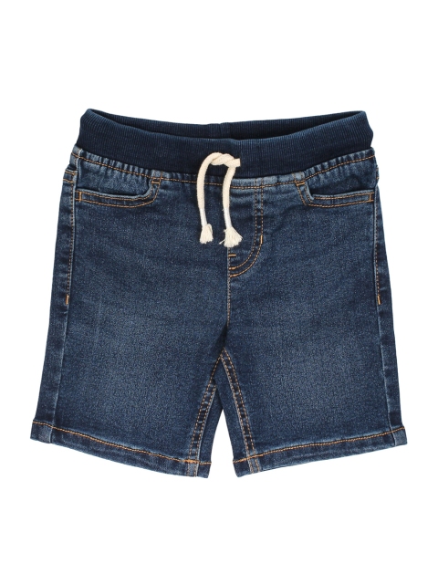 

Lil Lollipop Kids Navy Blue Solid Regular Fit Cotton Denim Shorts