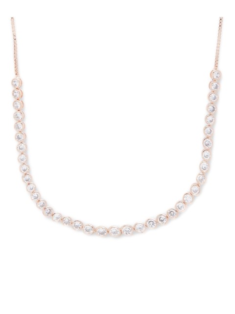 

shaze Rose Gold Copper Rhodium-Plated Necklace