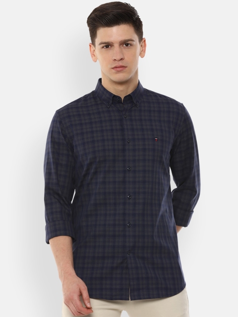 

Louis Philippe Sport Men Navy Blue & Grey Regular Fit Cotton Checked Casual Shirt