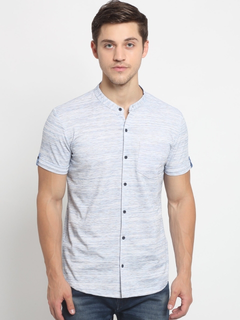 

Global Republic Men Blue Regular Fit Solid Casual Shirt