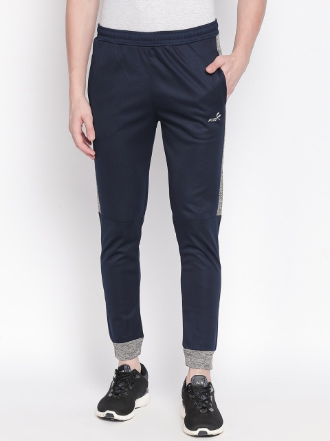 

FiTZ Men Navy Blue & Grey Colourblocked Slim-Fit Joggers